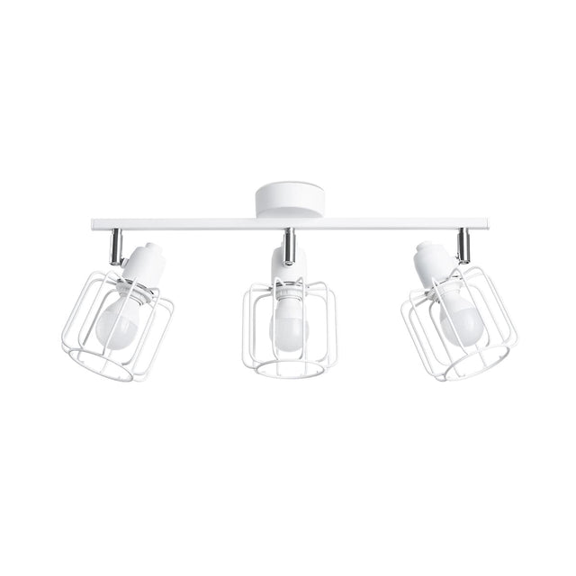 BELUCI 3 Vit Taklampa - Justerbar Loftstil Belysning - E27 Glödlampa Kompatibel - Minimalistisk Industriell Design Carvallo
