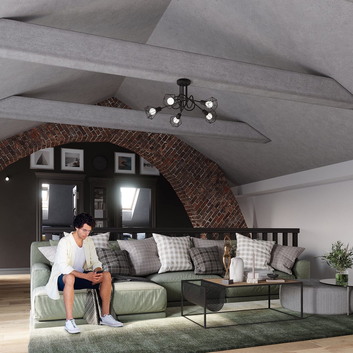 Taklamp Artemis 3 Svart - Modern Loft-Stil - Justerbar Ljusvinkel - Utbytbara Glödlampor - Hållbar Pulverlackerad Stål - Mångsidig 3-Punkts Belysning Carvallo