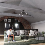 Taklamp Artemis 3 Svart - Modern Loft-Stil - Justerbar Ljusvinkel - Utbytbara Glödlampor - Hållbar Pulverlackerad Stål - Mångsidig 3-Punkts Belysning Carvallo