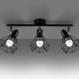 Taklamp Artemis 3 Svart - Modern Loft-Stil - Justerbar Ljusvinkel - Utbytbara Glödlampor - Hållbar Pulverlackerad Stål - Mångsidig 3-Punkts Belysning Carvallo