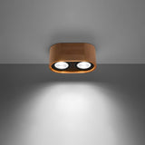 Taklampa Basic 2 Natural Wood - Minimalistisk Trädesign - Varm Loftstil - Hållbar Konstruktion - Utbytbara GU10 Glödlampor - Lätt Underhåll - Mångsidig för Alla Rum Carvallo