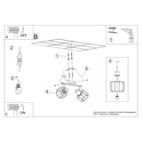 Taklampa Beluci 2 Vit - Loftstil - Justerbar Ljusvinkel - Hållbar Stålbyggnad - Minimalistisk Industriell Design - Utbytbara E27 Glödlampor Carvallo