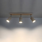 Taklampa Berg 3 Naturligt Trä - Trälampa - Tre Rörliga Lampskärmar - Stilig och Funktionell Design - Kompatibel med GU10 Glödlampor Carvallo