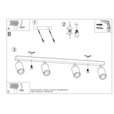 Taklampa Berg 4 Naturligt Trä - Trä Takljus - Fyra Rörliga Lampskärmar - Varm och Stilig Belysning - Kompatibel med GU10 Ljuskällor Carvallo