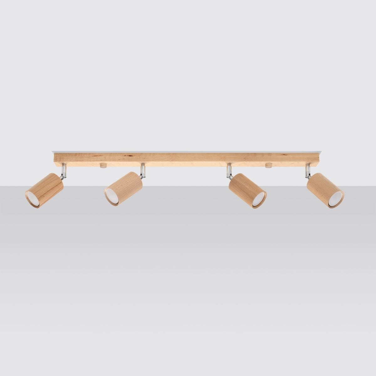 Taklampa Berg 4 Naturligt Trä - Trä Takljus - Fyra Rörliga Lampskärmar - Varm och Stilig Belysning - Kompatibel med GU10 Ljuskällor Carvallo