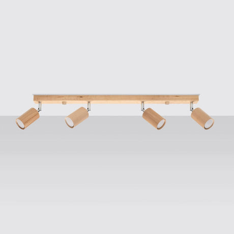 Taklampa Berg 4 Naturligt Trä - Trä Takljus - Fyra Rörliga Lampskärmar - Varm och Stilig Belysning - Kompatibel med GU10 Ljuskällor Carvallo