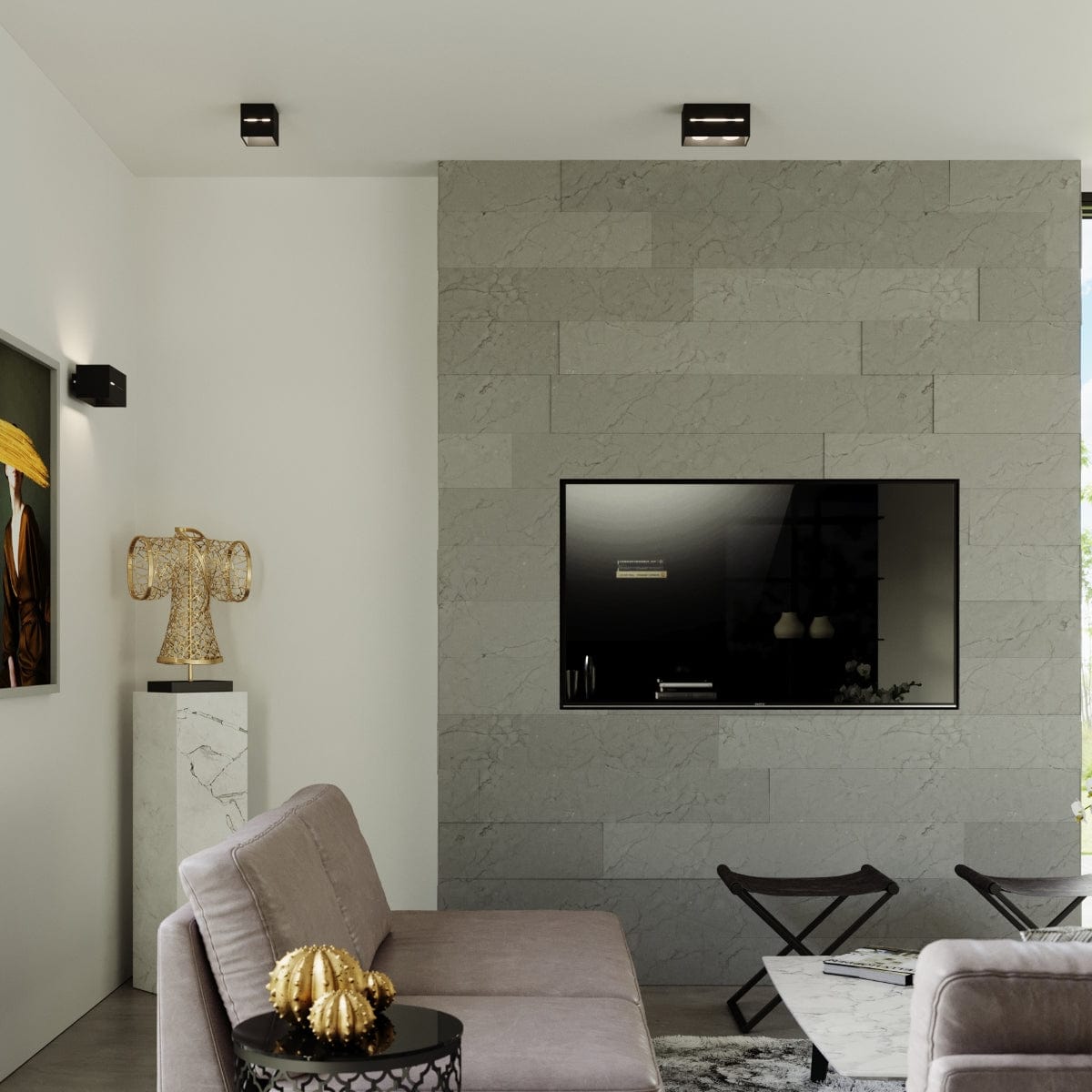 Taklampa Lobo 2 Svart - Modern svart taklampa med perforering - Aluminium Material - Utbytbara G9-lampor - Futuristisk design Carvallo