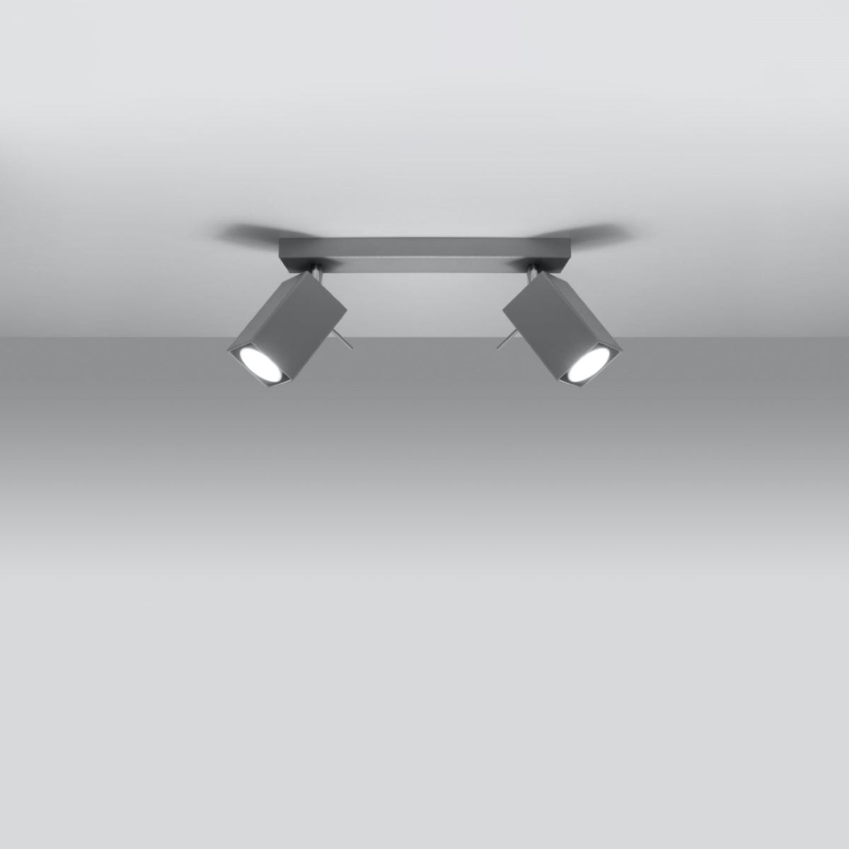Taklampa Merida 2 Grå - Modern Justerbar Spot Taklampa - Flyttbara Skärmar - Hållbar Stål - Kompatibel med GU10 Lampor Carvallo
