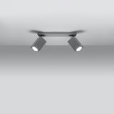 Taklampa Merida 2 Grå - Modern Justerbar Spot Taklampa - Flyttbara Skärmar - Hållbar Stål - Kompatibel med GU10 Lampor Carvallo