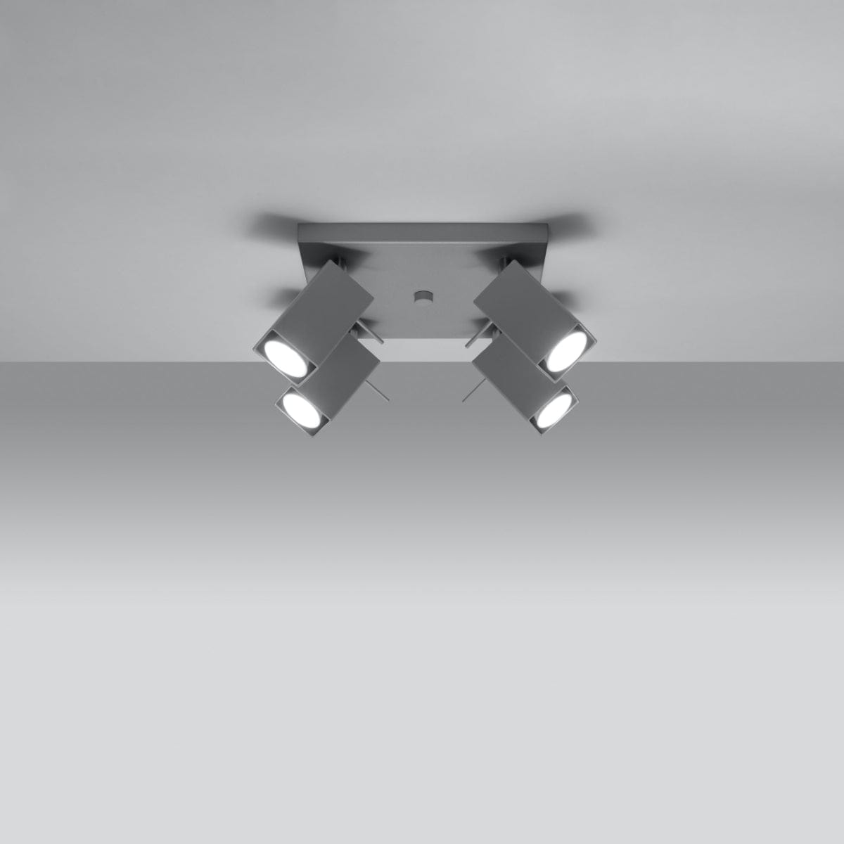 Taklampa Merida 4 Grå - Modern Justerbar Spot Taklampa - 4 Rörliga Skärmar - Hållbart Stål - Kompatibel med GU10 Glödlampor Carvallo