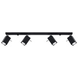 Taklampa Merida 4 L Svart - Modern Spot Taklampa - 4 Justerbara Skärmar - Hållbar Stål Design - GU10 Lampa Kompatibel Carvallo