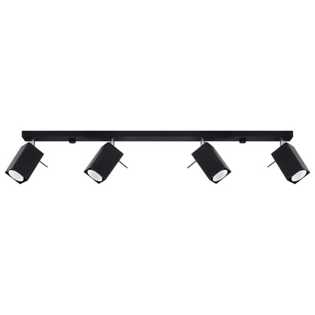 Taklampa Merida 4 L Svart - Modern Spot Taklampa - 4 Justerbara Skärmar - Hållbar Stål Design - GU10 Lampa Kompatibel Carvallo