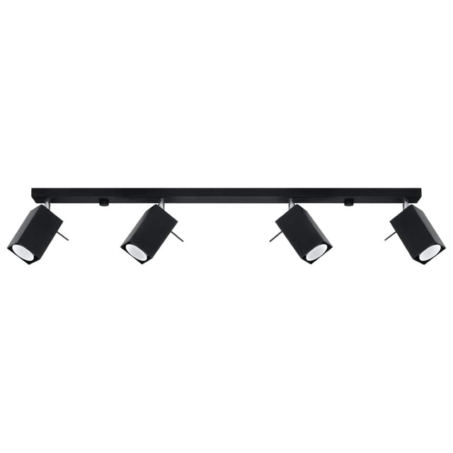 Taklampa Merida 4 L Svart - Modern Spot Taklampa - 4 Justerbara Skärmar - Hållbar Stål Design - GU10 Lampa Kompatibel Carvallo