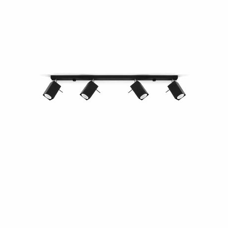 Taklampa Merida 4 L Svart - Modern Spot Taklampa - 4 Justerbara Skärmar - Hållbar Stål Design - GU10 Lampa Kompatibel Carvallo