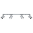 Taklampa Merida 4 L Grå - Modern Spotlight Taklampa - 4 Justerbara Skärmar - Hållbar Stål Design - GU10 Lampa Kompatibel Carvallo