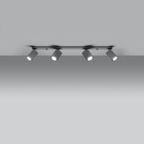 Taklampa Merida 4 L Grå - Modern Spotlight Taklampa - 4 Justerbara Skärmar - Hållbar Stål Design - GU10 Lampa Kompatibel Carvallo