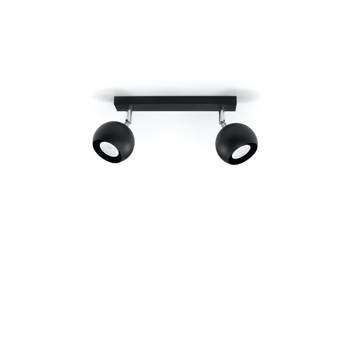 Taklampa Oculare 2 Svart - Modern svart punkt taklampa - Justerbar riktad belysning - Utbytbara GU10-ljuskällor - Slank sfärisk design Carvallo