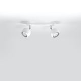 Taklampa Oculare 2 Vit - Modern Vit Spot Taklampa - Justerbar Riktad Belysning - Utbytbara GU10 Ljuskällor - Snygg Sferisk Design Carvallo