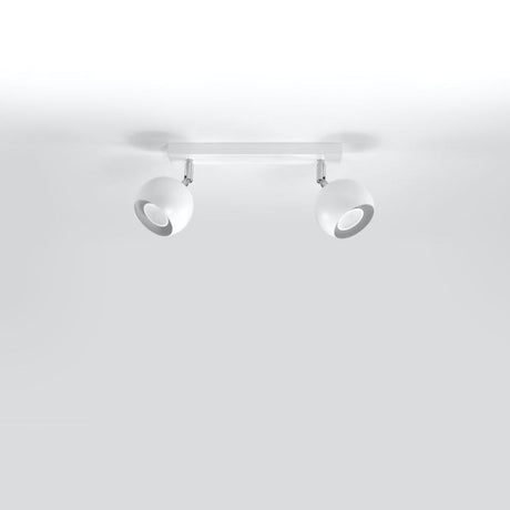 Taklampa Oculare 2 Vit - Modern Vit Spot Taklampa - Justerbar Riktad Belysning - Utbytbara GU10 Ljuskällor - Snygg Sferisk Design Carvallo