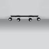 Taklampa Oculare 4 L Svart - Modern Spot Takljus - 4 Justerbara Skärmar - Sfärisk Design - Hållbar Stål - GU10 Lampa Kompatibel Carvallo