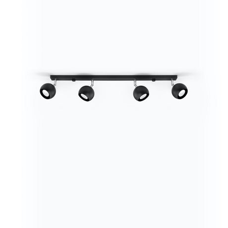 Taklampa Oculare 4 L Svart - Modern Spot Takljus - 4 Justerbara Skärmar - Sfärisk Design - Hållbar Stål - GU10 Lampa Kompatibel Carvallo
