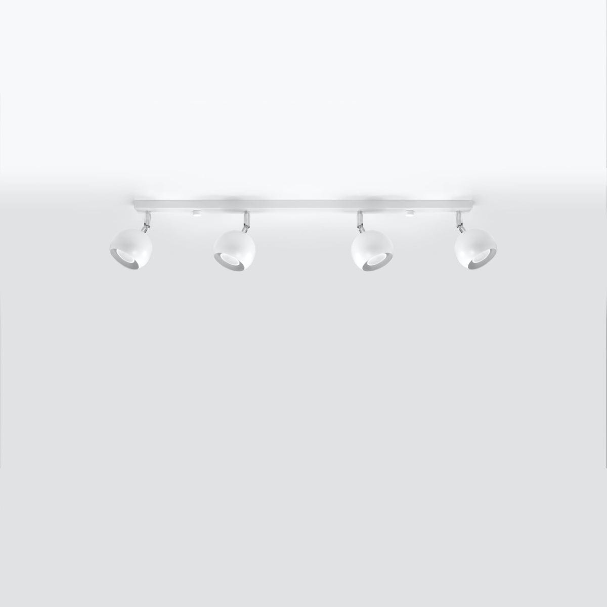 Taklampa Oculare 4 L Vit - Modern Spot Taklampa - 4 Justerbara Skärmar - Sferisk Design - Hållbart Stål - GU10 Lampa Kompatibel Carvallo