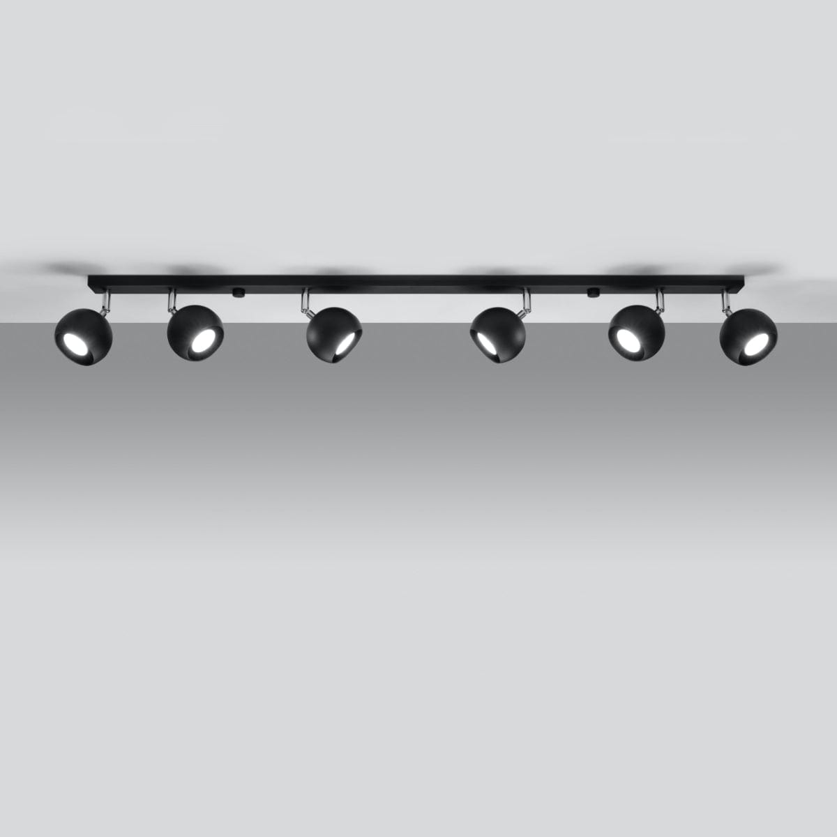 Taklamp Oculare 6 L Svart - Modern Spot Taklampa - Justerbar Multidirektionell Belysning Carvallo