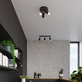 Taklampa Ring 3 P Svart - 3-skärm Taklampa - Justerbara Armar - Lätt Installation - Hållbart Stål - Utbytbara GU10 Lampor Carvallo