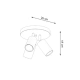 Taklampa Ring 3 P Svart - 3-skärm Taklampa - Justerbara Armar - Lätt Installation - Hållbart Stål - Utbytbara GU10 Lampor Carvallo