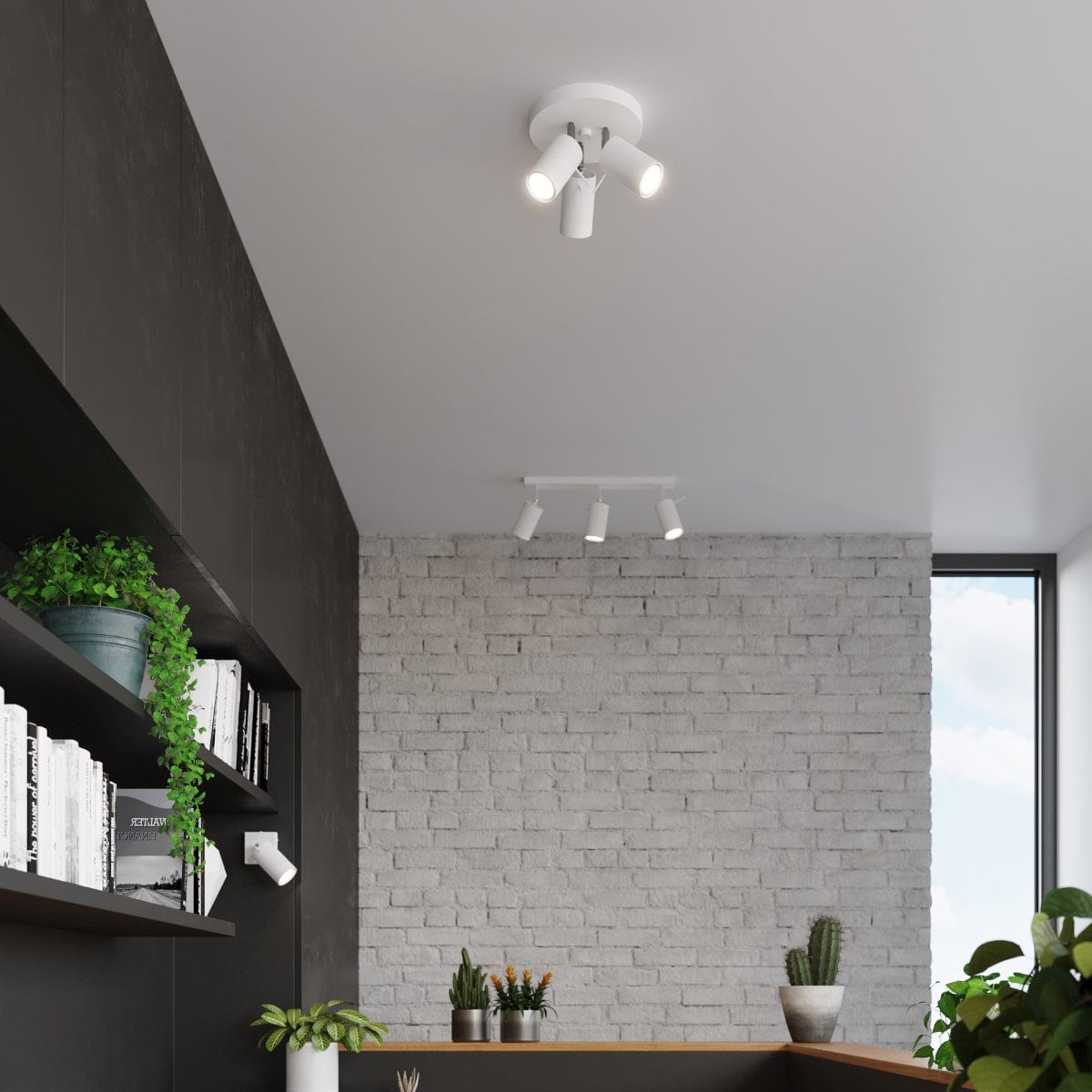 Taklampa Ring 3 P Vit - 3-skärmad Taklampa - Justerbara Armar - Lätt Installation - Hållbart Stål - Utbytbara GU10 Ljuskällor Carvallo