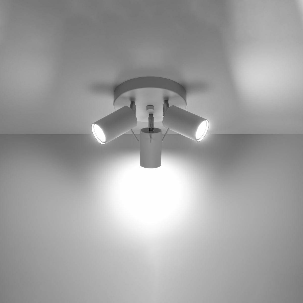 Taklampa Ring 3 P Vit - 3-skärmad Taklampa - Justerbara Armar - Lätt Installation - Hållbart Stål - Utbytbara GU10 Ljuskällor Carvallo