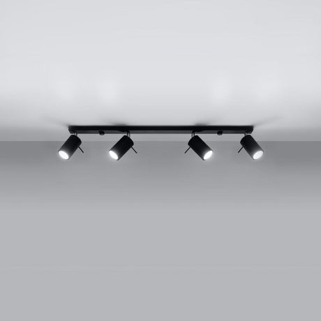 Taklampa Ring 4 L Svart - 4-Skärmad Takbelysningsarmatur - Justerbara Armar - Enkel Installation - Hållbar Pulverlackerad Stål - Utbytbara GU10 Ljuskällor Carvallo