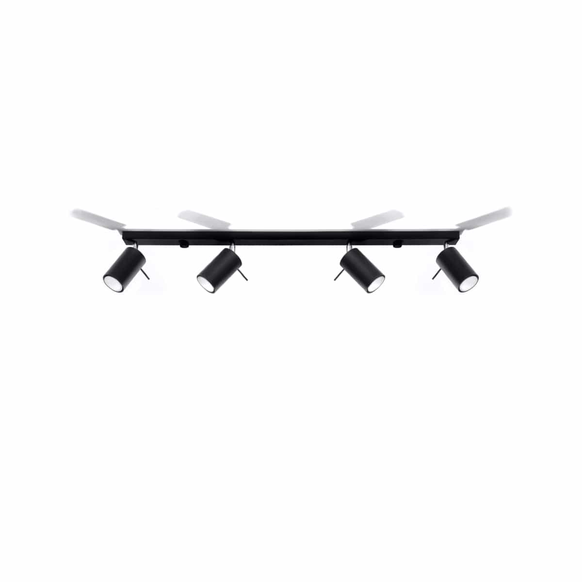 Taklampa Ring 4 L Svart - 4-Skärmad Takbelysningsarmatur - Justerbara Armar - Enkel Installation - Hållbar Pulverlackerad Stål - Utbytbara GU10 Ljuskällor Carvallo