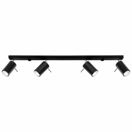 Taklampa Ring 4 L Svart - 4-Skärmad Takbelysningsarmatur - Justerbara Armar - Enkel Installation - Hållbar Pulverlackerad Stål - Utbytbara GU10 Ljuskällor Carvallo
