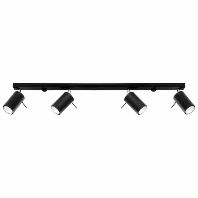 Taklampa Ring 4 L Svart - 4-Skärmad Takbelysningsarmatur - Justerbara Armar - Enkel Installation - Hållbar Pulverlackerad Stål - Utbytbara GU10 Ljuskällor Carvallo