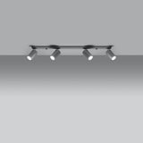 Taklampa Ring 4 L Grå - 4-Skärmad Justerbar Lampa - Lätt Installation - Hållbar Stål - Utbytbara GU10 Glödlampor Carvallo