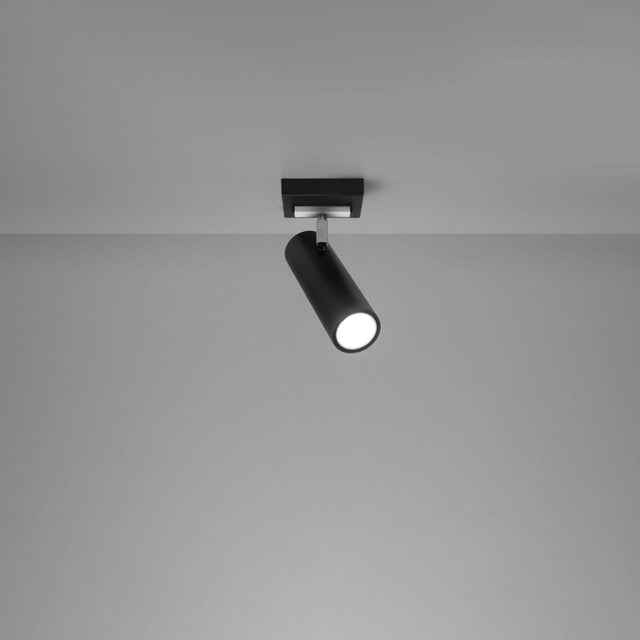 DIREZIONE Taklampa - 1-Ljuskälla Svart - Minimalistisk Modern Design - Justerbara Spotlight - GU10 Lampa Kompatibilitet - Perfekt för vilket rum som helst Carvallo