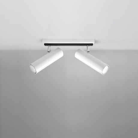 DIREZIONE Taklampa - 2-Lampa Vit - Minimalistisk Modern Design - Justerbara Spotlights - GU10 Lampa Kompatibilitet - Idealisk för Vardagsrum och Kök Carvallo