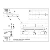 DIREZIONE Taklampa - 3-Ljus Svart - Minimalistisk Modern Design - Justerbara Spotlights - GU10 Lampa Kompatibel - Idealiskt för Vardagsrum och Kök Carvallo