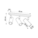 DIREZIONE Taklampa - 3-Ljus Vit - Minimalistisk Modern Design - Justerbara Spotlights - GU10 Lampa Kompatibel - Idealisk för Sovrum och Vardagsrum Carvallo