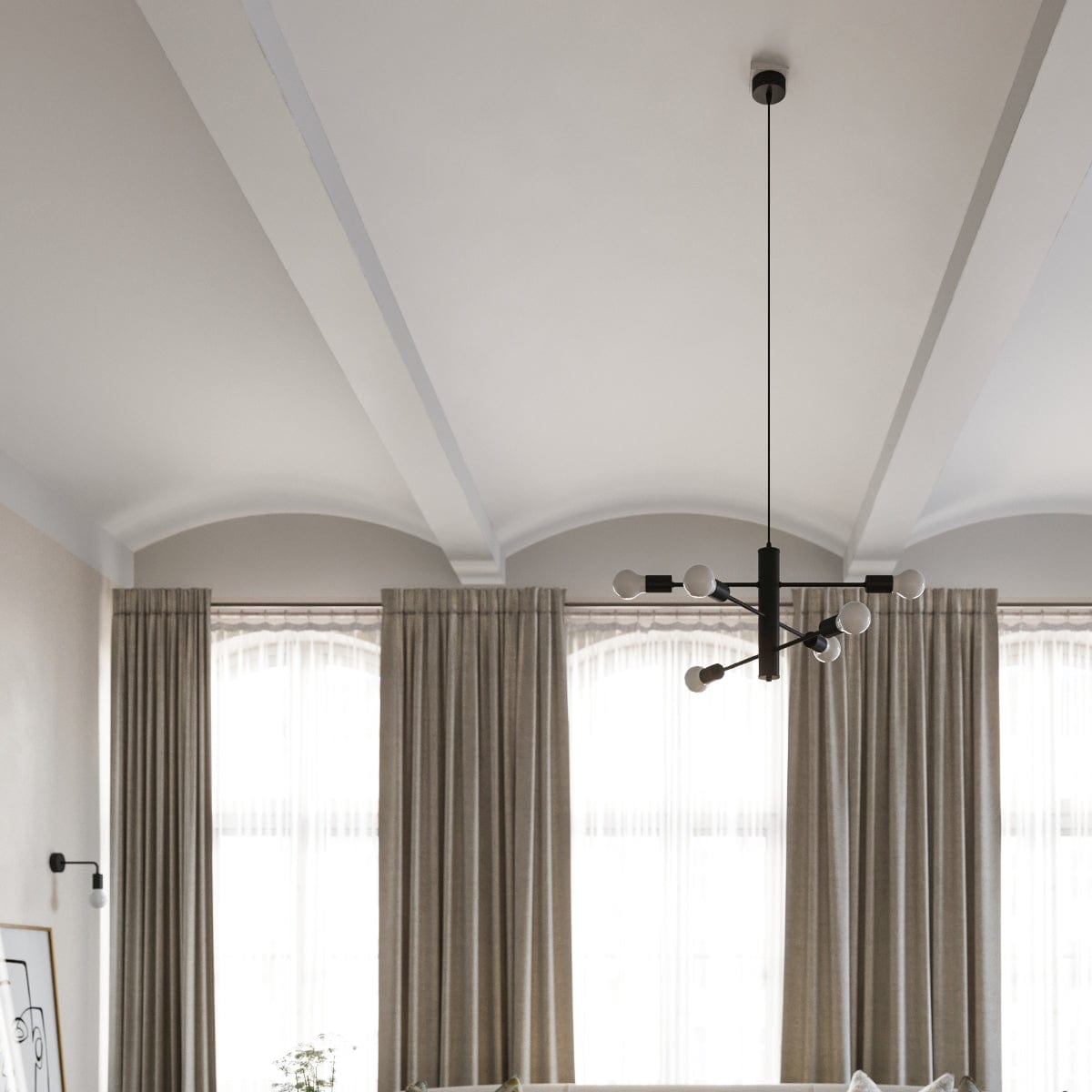 Duomo - Industriell Vägglampa - Loftstil Design - Pulverlackerad Stål - E27 Glödlampskompatibel - Svart Finish Carvallo