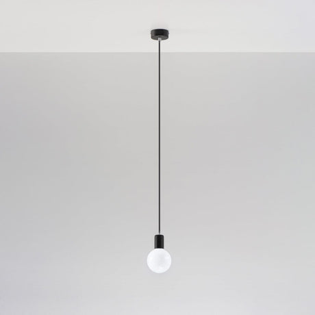 Edison Pendelampa - Svart Tyg & Stål - E27 Max 15W - Minimalistisk Design Carvallo