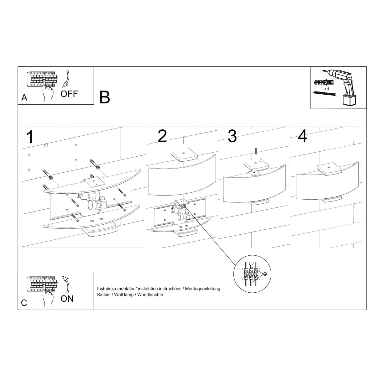 Emilio Vägghängd Lampa - Trä & Matt Glas - E14 Max 10W - Varm Atmosfärisk Belysning Carvallo