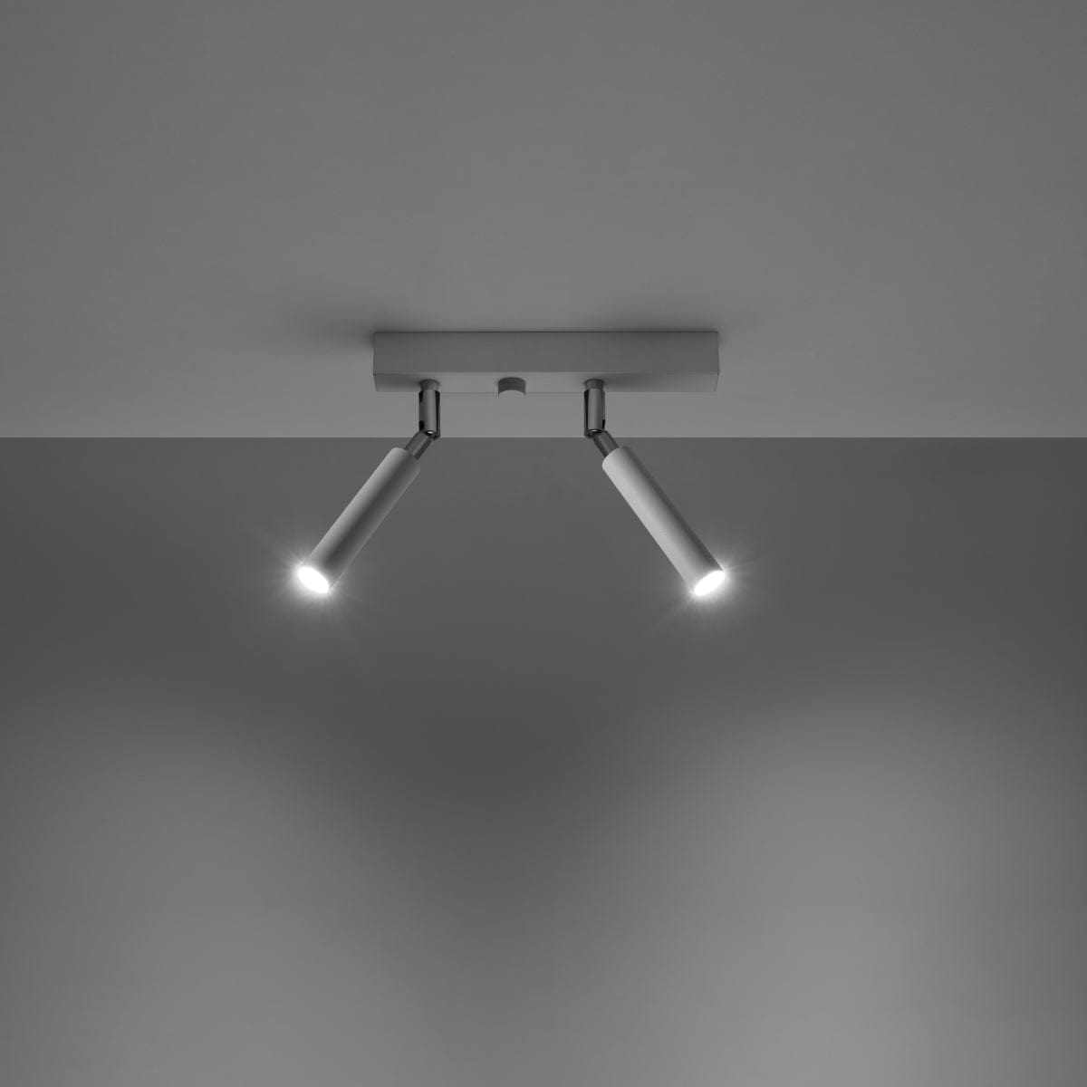 Eyetech Spot Ceiling Light - 2-Ljus Vit - Justerbar Riktning - Industriell Design - Pulverlackerad Stål - Utbytbara G9 L ampor - Loft Stil Belysning Carvallo