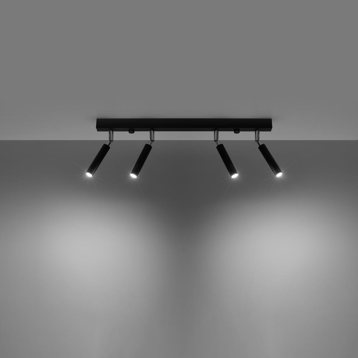 Eyetech Spot Ceiling Light - 4-Lamps svart - Justerbar riktning - Minimalistisk design - Pulverlackerad stål - Utbytbara G9-lampor - Loftstil belysning Carvallo