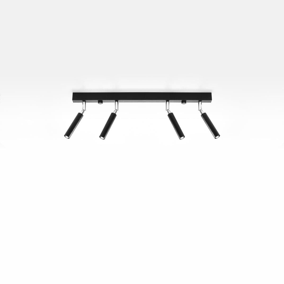 Eyetech Spot Ceiling Light - 4-Lamps svart - Justerbar riktning - Minimalistisk design - Pulverlackerad stål - Utbytbara G9-lampor - Loftstil belysning Carvallo