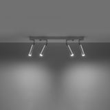 Eyetech Spottaklampa - 4-Ljus Vit - Justerbar Riktning - Minimalistisk Design - Pulverlackerad Stål - Utbytbara G9 Lampor - Loftstil Belysning Carvallo