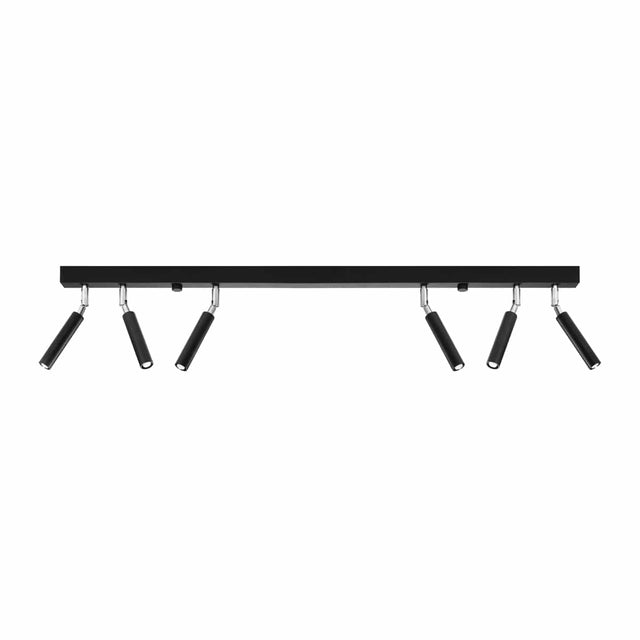 Eyetech Spot Taklampa - 6-Ljuskällor Svart - Justerbar Rikting - Industriell Design - Pulverlackerad Stål - Utbytbara G9 Glödlampor - Loft Stil Belysning Carvallo