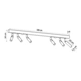 Eyetech Spot Taklampa - 6-Ljus Vit - Justerbar Riktning - Industriell Design - Pulverbestruken Stål - Utbytbara G9 Glödlampor - Loft Stil Belysning Carvallo