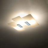 Fabiano Taklampa - Modern Krom & Vit - Stål & Glas - E27 Max 15W LED - Geometrisk Design Carvallo